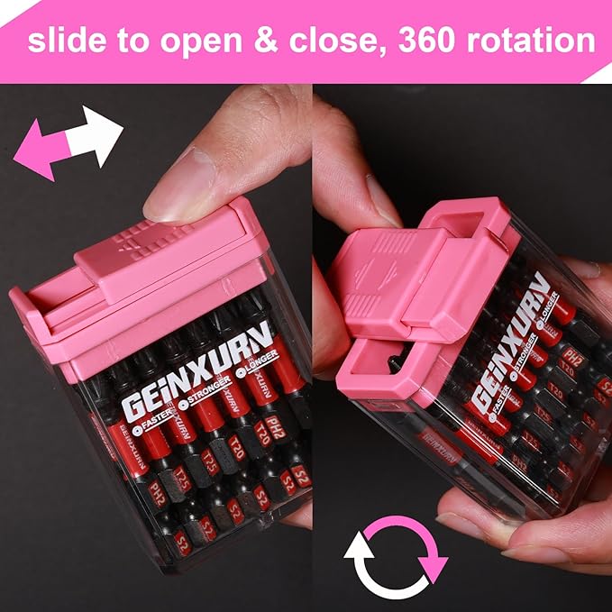 Impact Screwdriver Bits Set,15 PCS 2" Magnetic(PH2/T20/T25) S2 Steel Multi Driver Bits with Colorful Storage Box