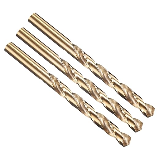 PATIKIL 13/32" Drill Bit, Jobber Straight Shank M35 Cobalt 5% High-Speed Steel 135째 Gold Finish for Stainless Steel Hard Metal - 3 Pack