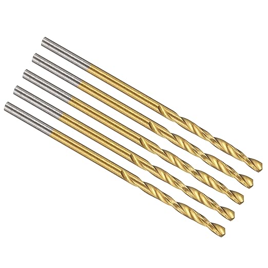 PATIKIL 1.1mm Drill Bit, M42 8% Cobalt High-Speed Steel Jobber Straight Shank 135° Titanium Nitride (TiN) Coated for Hard Metal Stainless Steel - 5 Pack