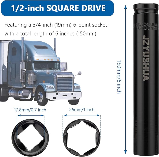 2Pcs 3/4" Socket Truck Cage Bolt Socket Tool Compatible with Truck Air Brakes with 800921 Cage Bolt, Cage Bolt Release Bolt Removal Tool