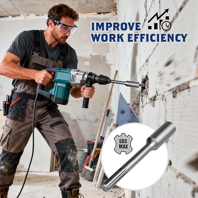 Pisman SDS Max Ground Rod Driver, Hammer Drill Ground Rod Driver for 5/8" & 3/4" Grounding Rods - SDS-Max Rotary Hammer Drill Tool Jackhammer Attachment, SDS Ground Driving Bits