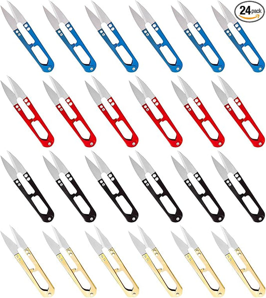 24Pcs Sewing Scissors for Fabric, Thread Yarn Embroidery Clippers Cutter, Small Snips Plant Trimming Nipper, Great for Stitch, Art Craft, Mini DIY Supplies,Garden Use