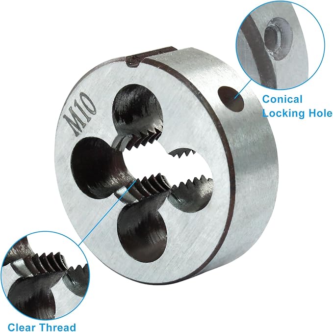 HARSKIYER M10 x 1.5 Metric Tap and Die Set, HSS Machine Thread Tap Die Set, M10 x 1.5mm Right Hand Thread Tapping Tool