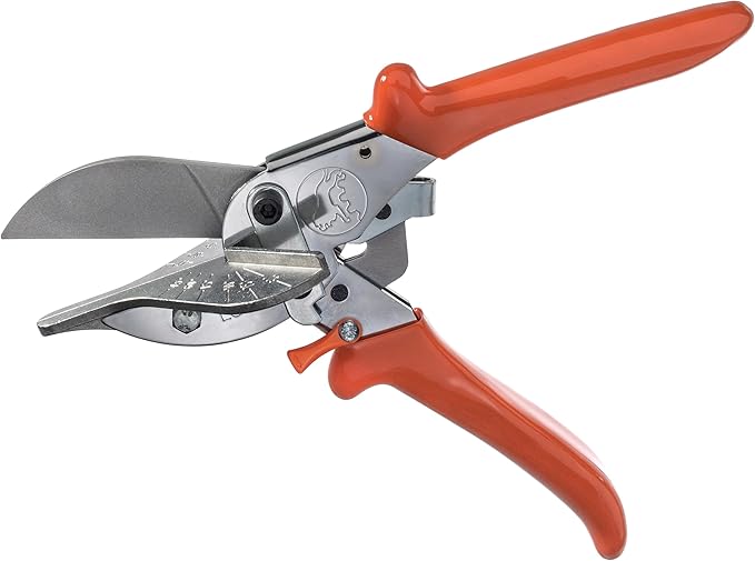 Original L횜WE Mitre Scissors 3.104/H횥 with Lever Transmission and 45 Degree Stops, for use in Industry and Crafts, for Hard and Flat Materials Such as Plastic, Rubber, Wood, PVC, Leather