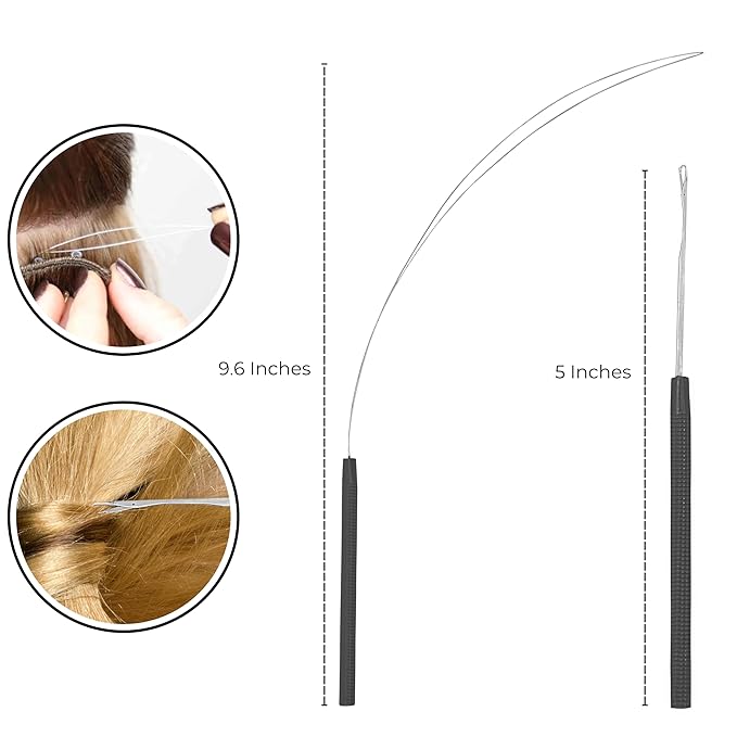 SIVOTE Professional Hair Extension Pliers & Bead Extension Tool Kit ??Stainless Steel Hair Pliers for Bead Extensions, Microlink Tool Kit, & Loop Threader for Micro Beads Hair Extensions Kit Black