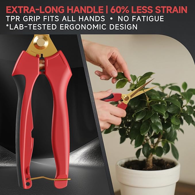 FLORA GUARD Garden shears ??8.2" Straight Tip & 7.2" Curved Blade pruning shears for gardening, Great Christmas Gifts, ideal for Precise Trimming of Flowers, Plants, and Garden Maintenance (2 Pack)