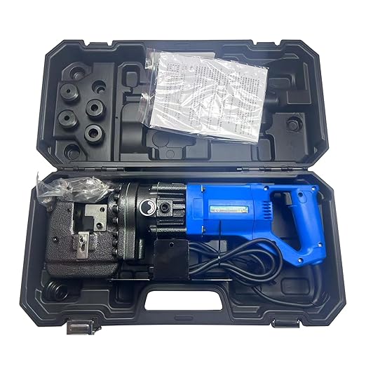 110V 1200W Hydraulic Electric Hole Puncher Knockout Punching Machine Set with 5 Dies Electric Hydraulic Punching Tool Hole Puncher for Metal Steel Plate Iron Plate Aluminum Plate