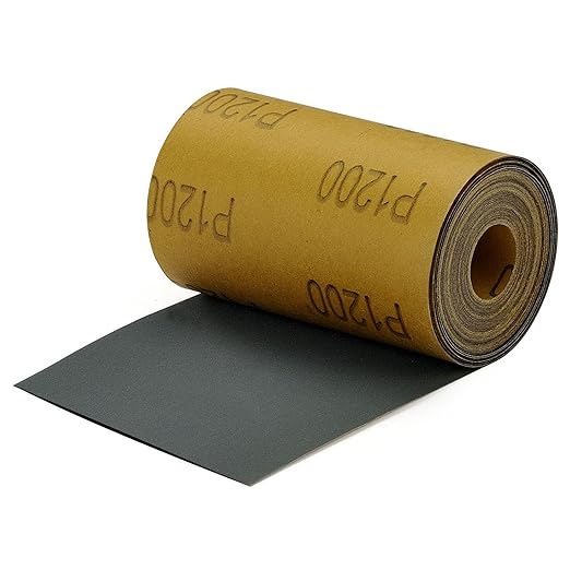 MAXMAN 1200 Grit Sandpaper Roll, Silicon Carbide Wet Dry Longboard Sand Paper, 3-2/3" Wide Continuous 11 Yard Long Continuous Roll, for Auto, Wood, Metal Sanding Polishing, Hand Sanding Blocks