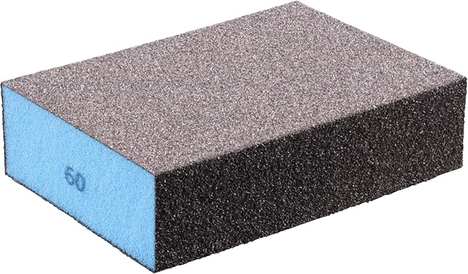 Pferd Sanding Sponge, 4-Sided Abrasive Block, 2-3/4" x 4", 60 Grit, Aluminum Oxide, Reusable (Pack of 5) - Part 46400