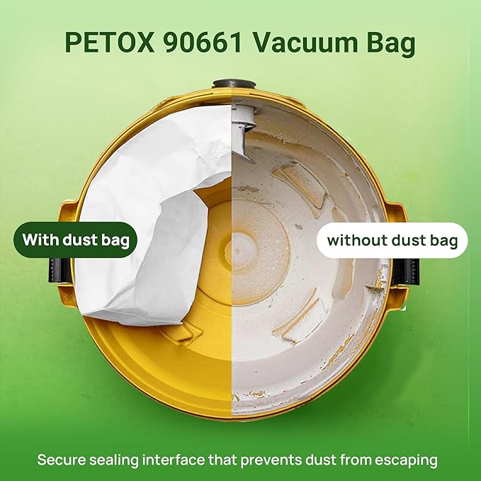 3 Pack Replacement for Shop Vac Bags 5-8 Gallon竊똖ype E 90661 9066133, Type H 90671 9067133, VF2004, VHBS, VDBS, PETOX High-Efficiency Disposable Vaccum Collection Filter Bags
