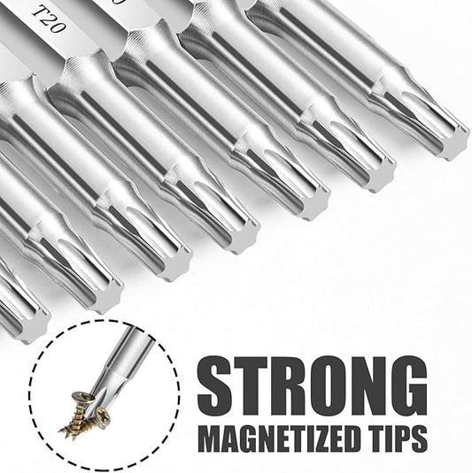 T20 Torx Bits(10-Pack 2 Inch), 1/4 Inch Hex Shank S2 Steel Magnetic star 6 Point Screwdriver bit set