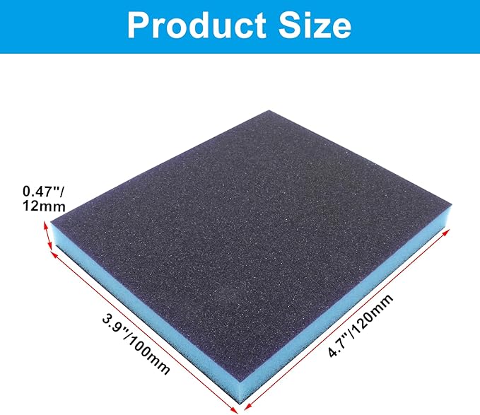 BokWin 16Pcs Sanding Sponge, 150 Grit Washable Sponge Sand Blocks, Wet and Dry Sanding Blocks for Plastic, Wood, Metal, Furniture (Grade 400 to 500)