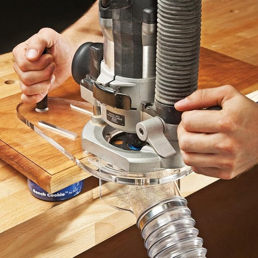 Universal Router Base Plate with Edge Guide – Durable Router Base Plate for Dados, Grooves & Inlays – Clear Acrylic Woodworking Accessories to Add Stability, Edge-Routing Versatility & Compatibility