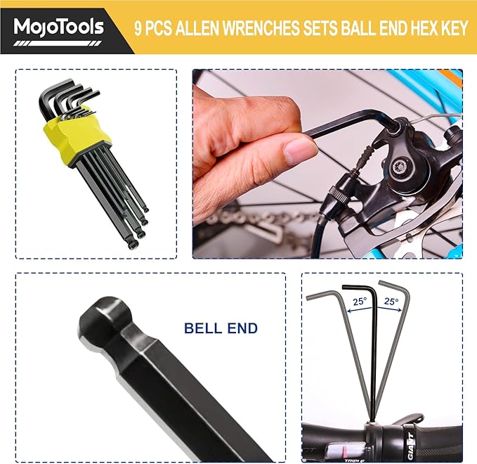 23-Piece Flex-Head Ratcheting Combination Wrench Set-Includes 14PCS Metric 6-19mm Ratchet Combination Wrenches Set,9PCS Allen Wrenches-72-Teeth,Cr-V Constructed,Nickel Plated,Organizer Bag
