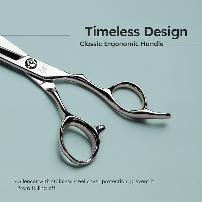 K9 6.5" Large Professional Hair Scissors ??Barber Shears Made with Premium VG10 Steel, Lightweight, Razor-Sharp, Handcrafted with Ergonomic Handle and Convex Blade for Comfort, Also Great for Home Use