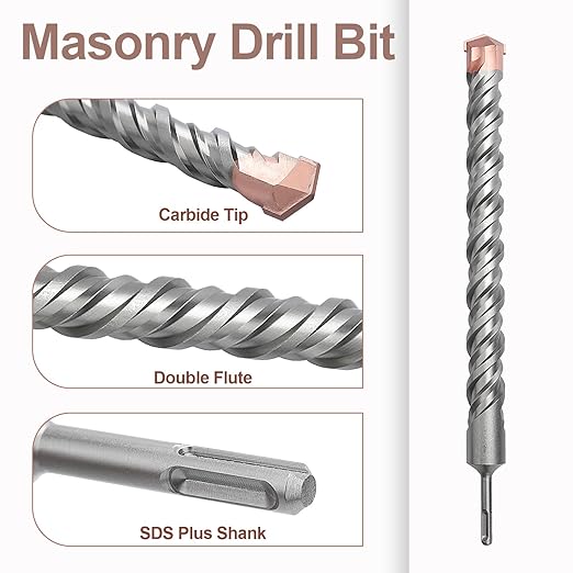 15/32 inch x 39.3 inch (12x1000mm) SDS Plus Masonry Drill Bit, Rotary Hammer Drill Bit,Concrete Drill Bit for Brick, Cement, Wall (39.3 inch / 1000mm Length, 15/32 inch (12mm))