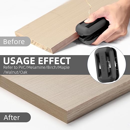 GSCIT Club Edge Banding Trimmer, with Tungsten Carbide Blades, Hand Planer Edge Bander for Burrs,Edge Corner Planer,Wood Chamfering Fillet Scraper,Edge Banding Cutter for PVC ABS Melamine (Gray)