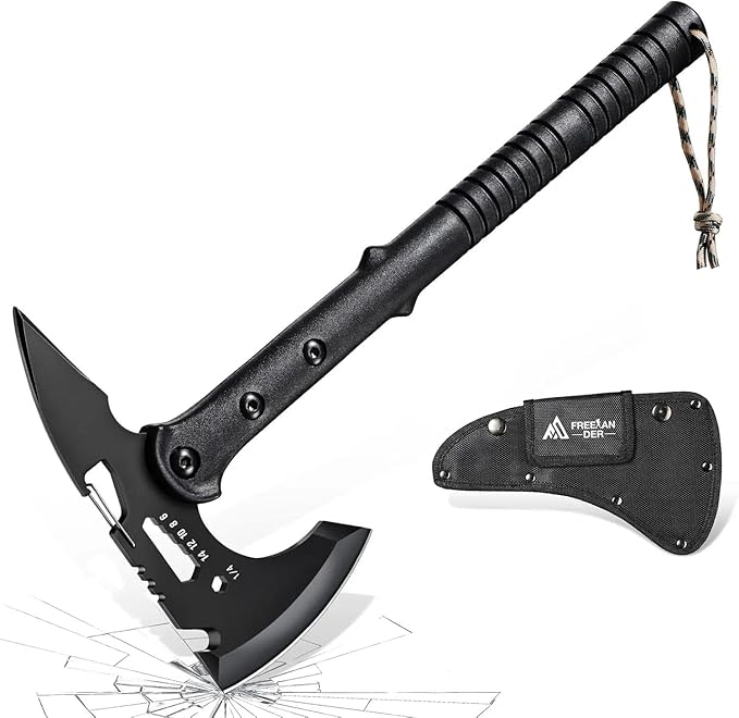 Freelander Hatchet, Sharp Outdoor Axe, Portable Camping Axe with Clip and Sheath, Durable Hatchet for Camping, Hiking, and Outdoor Use with Comfortable Handle, for Men Women