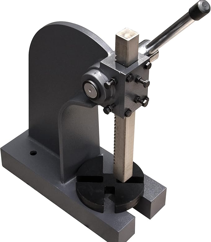 KAKA INDUSTRIAL Arbor Press, 0.5 Ton Manual Arbor Press, Adjustable Height up to 3.5 in, Steel Plate Welded Body, Portable Hand Press AP-1/2 for Riveting, Punching and Bearing Installation