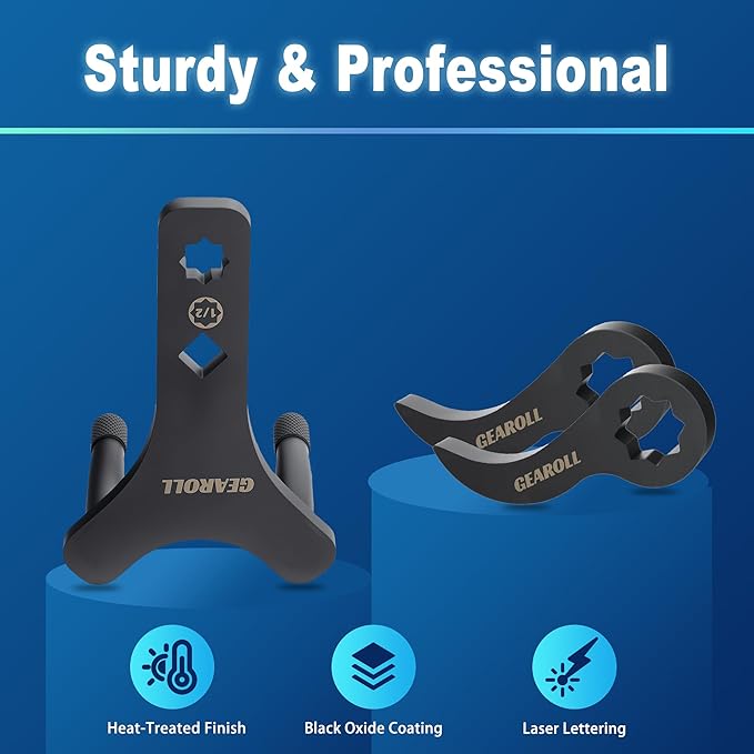 Lower Control Arm Prying Tool with Two Pry Bar Wrench Adaptor Head, Suspension Specialty Arm Lever Bushing Tool, Ratchet Pry Bar Attachment, Compatible with 1/2" Drive Extension Breaker Bar