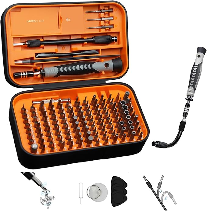 Upgraded 130 in 1 Precision Magnetic Screwdriver Set with Case and Flexible Shaft,Repair Tool Kit for Electronics,Macbook,Laptop,PC,RC,PS5,iphone,Jewelers,XBOX,Glasses,Perfect tool set Gifts for Men
