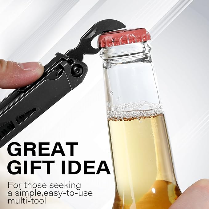 RBLACK Longeron21 Multitool, 21-in-1 Multi Tool Pliers with Safety Locking and Spring-Action Scissors, Heavy-duty Stainless Steel Multi-tool Set for Work, Home, Garden, DIY & Auto, Black