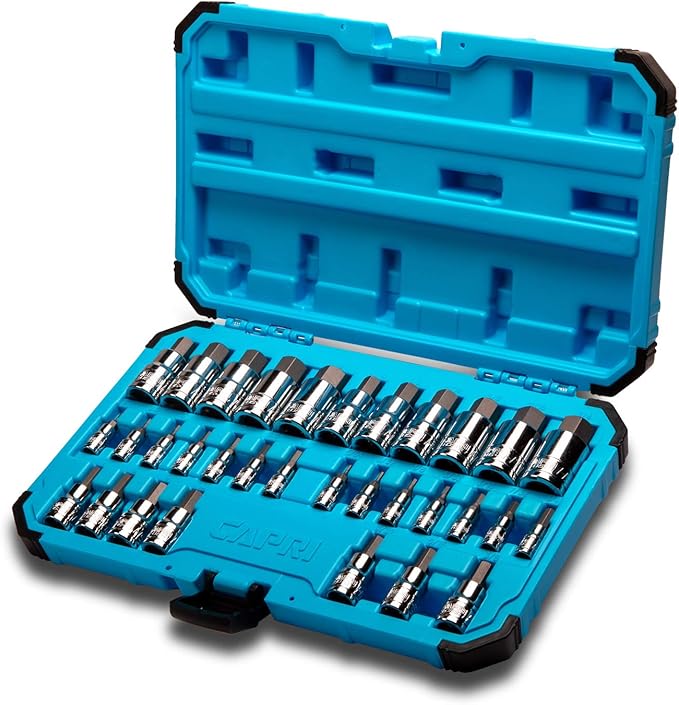 Capri Tools 30032 Master Hex Bit Socket Set, Metric & SAE, 32-Piece