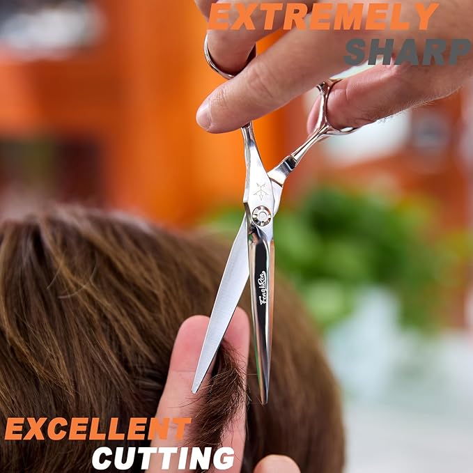 High-end Professional Extremely Very Sharp Barber Hair Cutting Scissors Hairdresser Shears For Hair 6 Inch Haircut Scissor Made Of Stainless Steel For Hairdressing Salon and Home Use