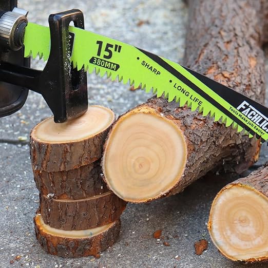 15" Japanese Teeth Reciprocating Saw Blades Wood Pruning - FACHLICH 10pcs Curved Edge 6TPI for Tree Trimming, Wood/PVC Pipe Cutting, Cr-V Sabre Blades Better Wear Resistance