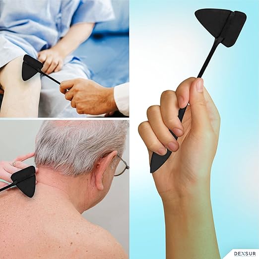 Diagnostics Kit - Percussion Taylor Reflex Hammer + C 128 & C 512 Tuning Forks + Bandage Scissors + Pupil Gauge Pen Light in Carrying Case - 6 Pieces Set - Black & Silver