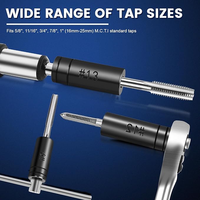 71670 Large Tap Socket Set, Socket Wrench Set with Vinyl Tap Holder, 5/8" to 1" & Metric, 1/2" Square Drive Taps Sockets Adapter for Tap and Die, Extensions, Tight Spaces