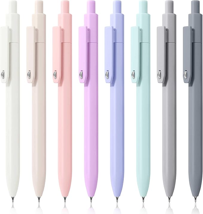 Vitoler Gel Pens, 8 Pack Cute Morandi Colored Pens, 0.5mm Smooth Writing Pens for Women/Nurses, Journaling Supplies