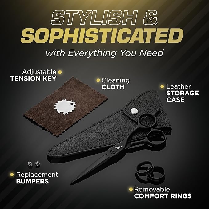 Fagaci Hair Scissors Professional 6??440C Steel for Superior Precision, Extremely Sharp Blades Hair Cutting Scissors for Women & Men, Durable Sharpness Hair Shears for Hair Cutting, Barber Scissors