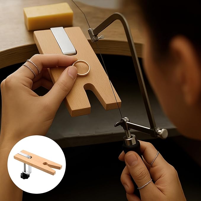 Lothee 3 in 1 Professional Jeweler's Saw Set Include Saw Frame 144 Blades Wooden Pin Clamp Wood Metal and Cutting Lubricant