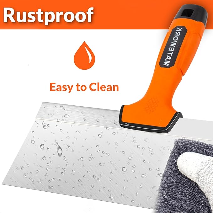 8 Inch Spackle Knife Tools, Putty Knife Scraper, Ergonomic Grip Tapping Knife with Hammer End for Drywall Work