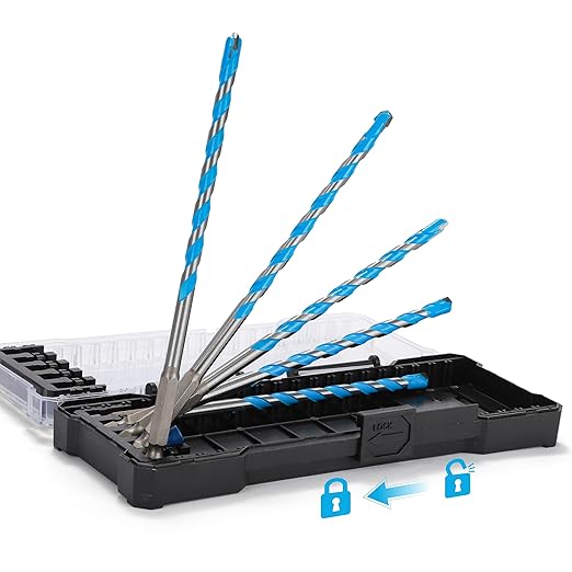 5PCS 1/2" Masonry Concrete Drill Bit Set,Tungsten Carbide Drill Bit Tip, Hex Shank Drill Bit Set for Cement,Tile,Brick,Marble,Plastic,Wood,Glass etc.
