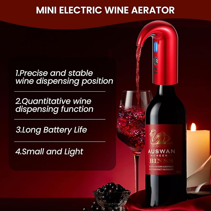 3-in-1 Electric Wine Aerator, Decanter & Dispenser Set ??USB Rechargeable Automatic Wine Pourer, Ideal Gift for Wine Lovers