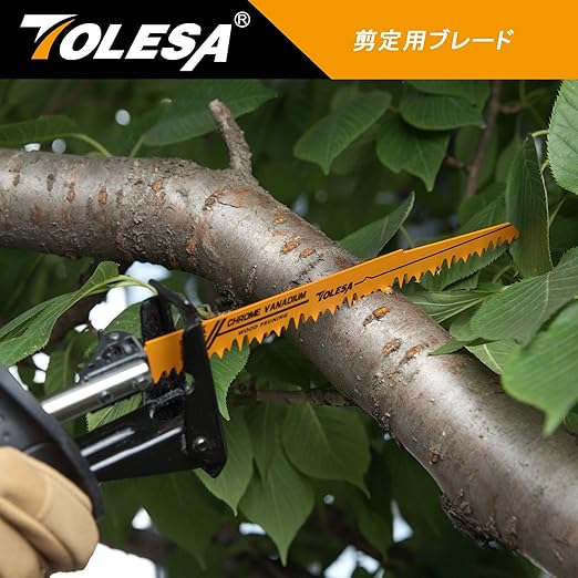 TOLESA Wood Pruning Reciprocating Saw Blades 6 inch 6 TPI Sawzall Blades Green Wood Construction and PVC Pipe CRV Sharp Ground Teeth for Quick Cutting Sabre Saw Blades 5 Pack