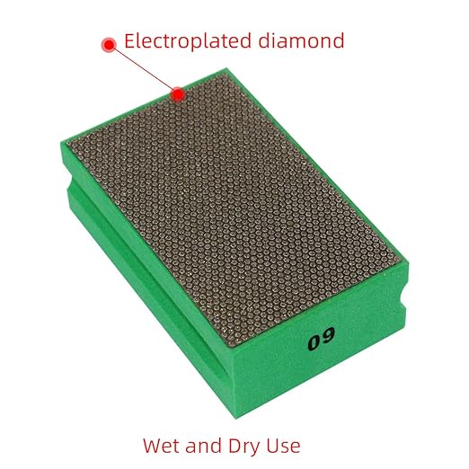 Electroplated Diamond Hand Polishing Pads 60-400 Grit Sanding Tile Stone Marble Concrete Wet Dry징짯 ((60Grit+120Grit))