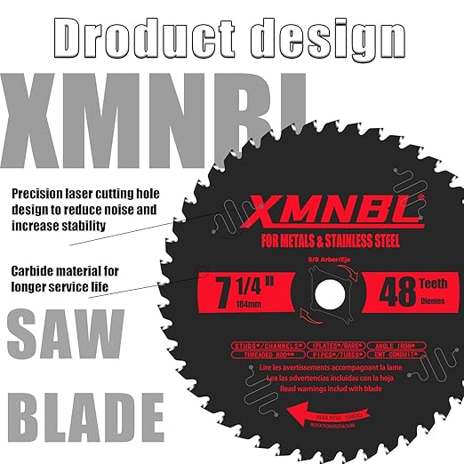 7 1/4 Inch Metal and Stainless Steel Cutting Circular Saw Blade,Replacement for Steel Demon D0748CF 7 1/4 Metal Cut Saw Blade,2 Pack
