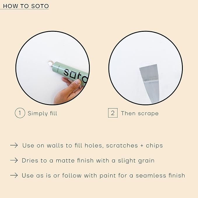 soto Small Hole Repair, White Spackle, 7-Piece Kit (No. 06 Gesso White) - High Strength Small Hole Repair Kit for use on: Walls, Drywall, Ceiling, Furniture, Cabinets