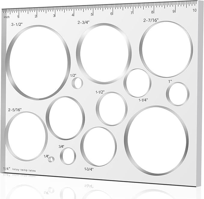 10"*7.9" inches 13 in 1 Router Template for Woodworking,Router Jig Template,Bowtie Router Template Jig Kit, Circle Inlay Template Decorative Template, clarity