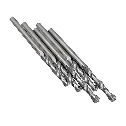1/8" Solid Carbide Jobber Drill Bits with Straight Shank and 118째 Point Angle, Made from Tungsten Carbide Material,5-Pieces