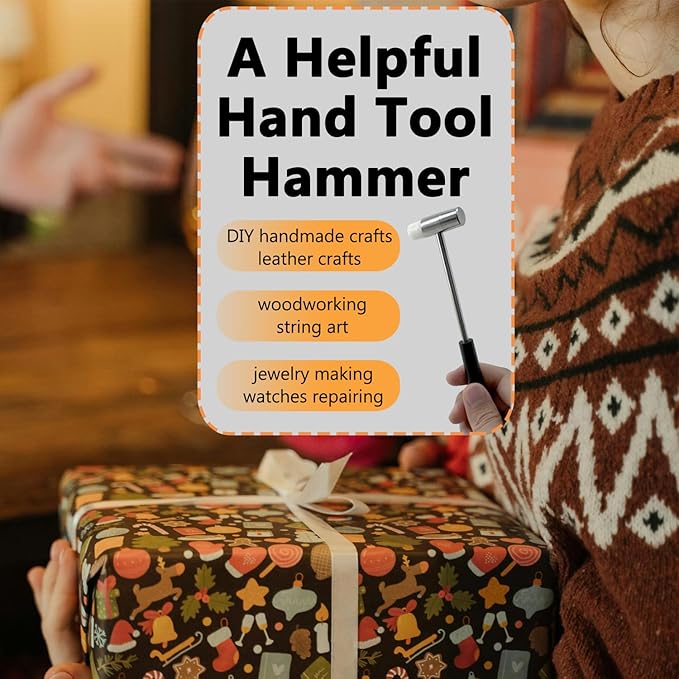 Lightweight Hammer for Home Project, Small Hammer for Jewelry Making, Little Craft Mallet for Small Projects, Watch, Woodworking, DIY, Leather