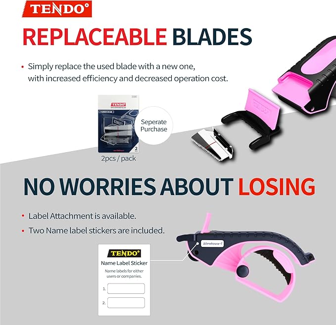 Heavy Duty Shipping Tape Dispenser: TENDO째 Premium Line ??Reusable, Replaceable, Eco-Friendly 2?쇺?Master Piece Dispenser for Pros with Patented 10째 Sloped Chromium Blades - P-2200 (4th Gen.)_Pink