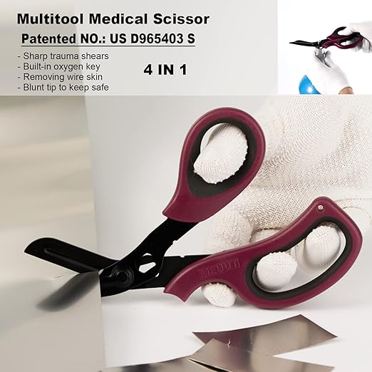 MEUUT 2 Pack Medical Scissors Trauma Shears -8 inch Patented Bandage Scissor Heavy Duty Surgical Grade EMT Scissors for EMT Workers Doctors Nurses