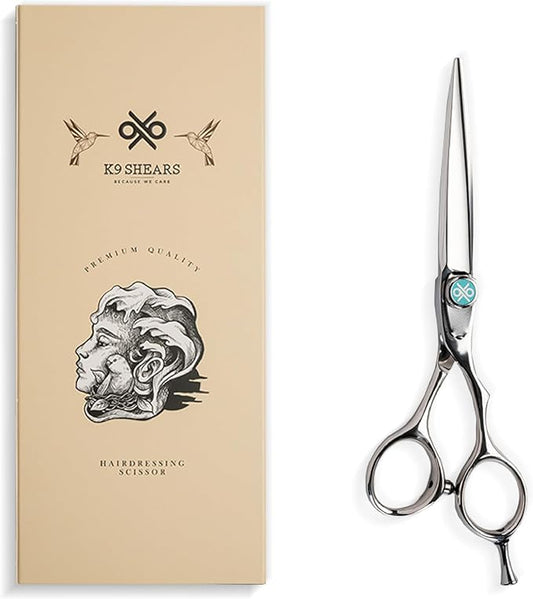 6" Professional Hair Scissors ??Barber Shears Made with Premium VG10 Steel, Lightweight, Razor-Sharp, Handcrafted with Ergonomic Handle and Convex Blade, Also Great for Home Use | K9 Shears