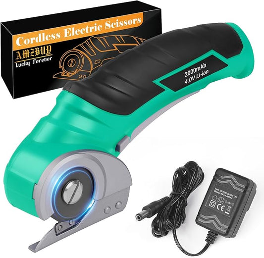 Gifts for Men Christmas Stocking Stuffers for Women Electric Box Cutter Power Shears 4V Cardboard Cutter Carpet Cutter Tool Heavy Duty Rotary Cutter for Thin Box Plastic for Birthday White Elephant