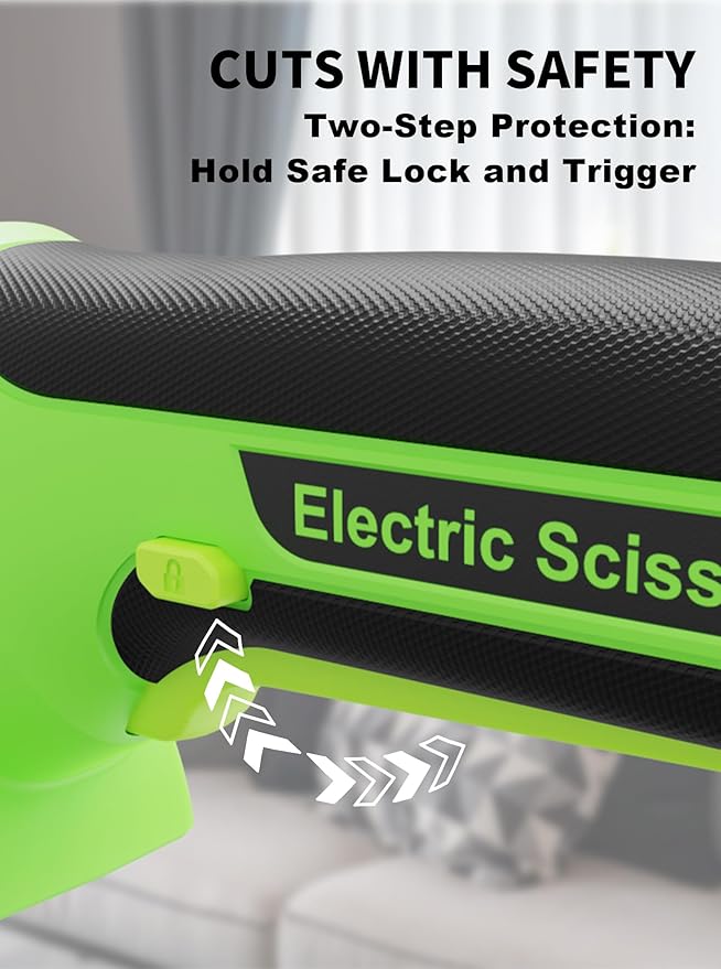 4V 2000mAh Cordless Cardboard Cutter, Electric Box Cutter for Cardboard with 2 Titanium Blades, LED & Safety Lock, Rotary Cutter for Fabric, Stocking Stuffers Gifts for Men Women - Grass Green