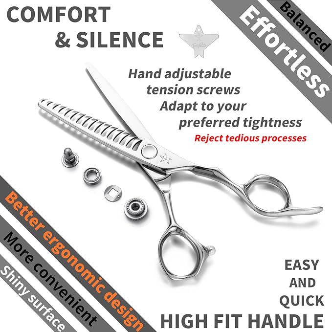 High-end Professional Hair Cut Thinning Scissors Hair Cutting Teeth Shears Barber Hairdressing Texturizing Scissor Extremely Very Sharp 6 Inch Stainless Steel Alloy For Men Women Salon& Home